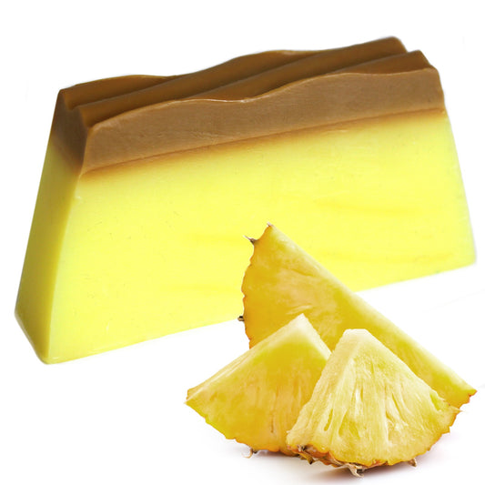 Natural Soap Bar Tropical Pineapple cruelty free vegan friendly handmade in the uk suitable for all skin types sls and paraben free.