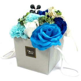 soap flowers bouquet blue rose and carnation handcrafted luxury bath gift Eco-friendly SLS-free paraben-free and silicone-free these scented moisturising soap flowers bring elegance visual appeal and a refreshing aroma Ideal for personal care routines hand washing bathing