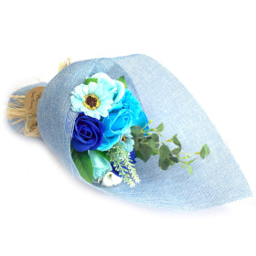 soap flowers bouquet blue roses and pansy handcrafted luxury bath gift Eco-friendly SLS-free paraben-free and silicone-free these scented moisturising soap flowers bring elegance visual appeal and a refreshing aroma Ideal for personal care routines hand washing bathing