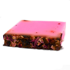 Handmade Natural Soap Bar with Rose and Rose Petals Vegan friendly and Eco-Friendly cruelty free sls and paraben free Perfect for all Skin types and SkinCare Routines.