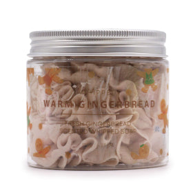 whipped soap Warming Gingerbread  SLS-free Paraben-free and cruelty-free perfect for all skin types moisturizes and exfoliates crafted in the UK